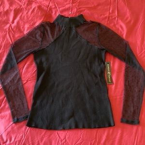 Black Sheer Sleeved Top
